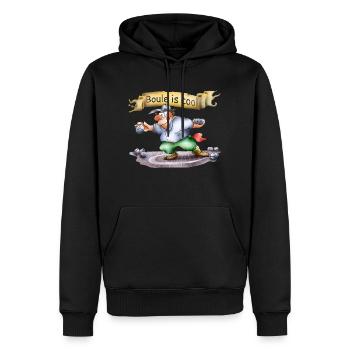 Boule - Männer Premium Bio Hoodie - Schwarz - Vorne - Nico (187cm)