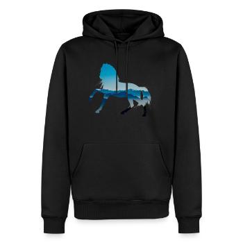 Pferd - Männer Premium Bio Hoodie - Schwarz - Vorne - Nico (187cm)