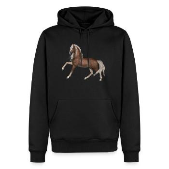 Pferd - Männer Premium Bio Hoodie - Schwarz - Vorne - Nico (187cm)