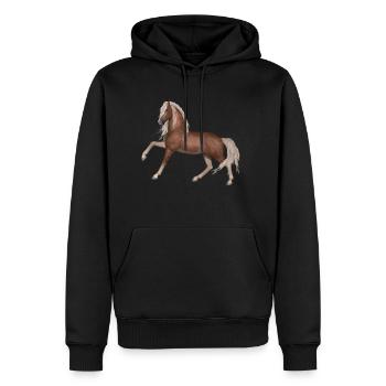 Pferd - Männer Premium Bio Hoodie - Schwarz - Vorne - Nico (187cm)