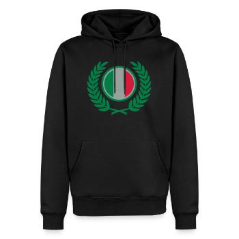 Italien (Flagge & Lorbeerkranz) - Männer Premium Bio Hoodie - Schwarz - Vorne - Nico (187cm)