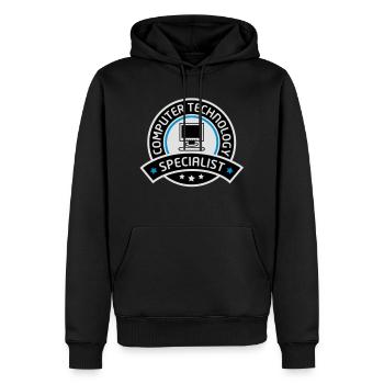 spécialiste de la technologie informatique - Sweat à capuche Premium bio Homme - noir - Devant - Nico (187cm)