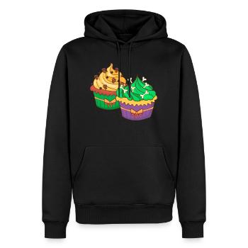 Gâteau au muffin Halloween - Sweat à capuche Premium bio Homme - noir - Devant - Nico (187cm)