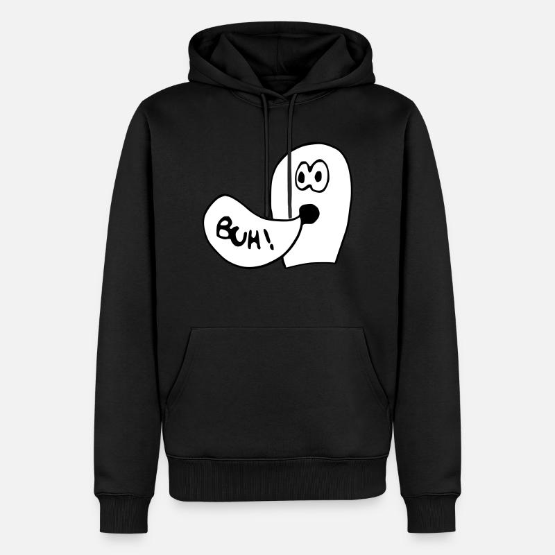 Geist Buh! - Männer Premium Bio Hoodie - Schwarz
