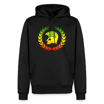 Trojan reggae laurel - Sweat à capuche Premium bio Homme - noir - Devant - Nico (187cm)