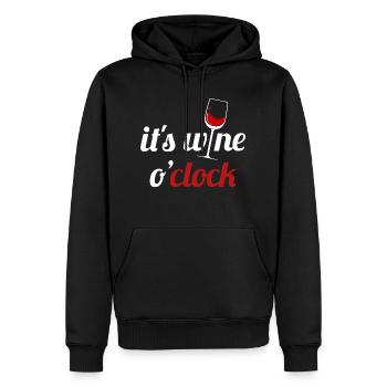 C'est l'heure du vin - wine, Beaujolais Nouveau Jour - Sweat à capuche Premium bio Homme - noir - Devant - Nico (187cm)