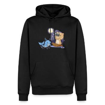Teddy Bear Sailor Capitaine Ahoi Bateau de voyage - Sweat à capuche Premium bio Homme - noir - Devant - Nico (187cm)