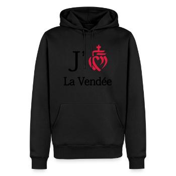 j'aime la Vendée - Sweat à capuche Premium bio Homme - noir - Devant - Nico (187cm)