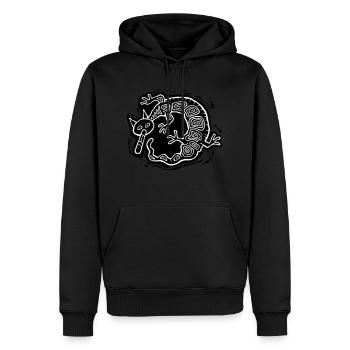 Chimerion blanc - Sweat à capuche Premium bio Homme - noir - Devant - Nico (187cm)