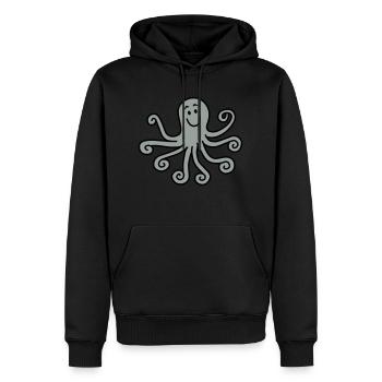 Krake - Männer Premium Bio Hoodie - Schwarz - Vorne - Nico (187cm)