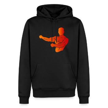 Bodybuilding - Männer Premium Bio Hoodie - Schwarz - Vorne - Nico (187cm)