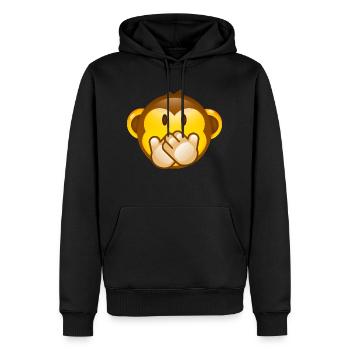 Smiley Monkey -No Saying- - Männer Premium Bio Hoodie - Schwarz - Vorne - Nico (187cm)