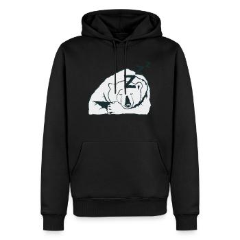 ours dessin zzz dort dormir hiberne 2703 - Sweat à capuche Premium bio Homme - noir - Devant - Nico (187cm)