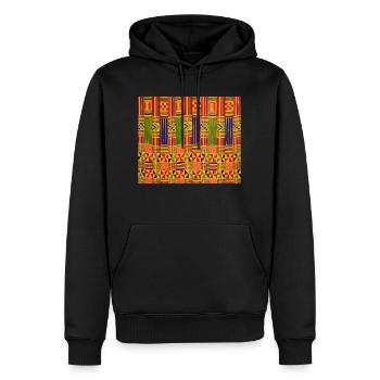 Kente Africa - Männer Premium Bio Hoodie - Schwarz - Vorne - Nico (187cm)