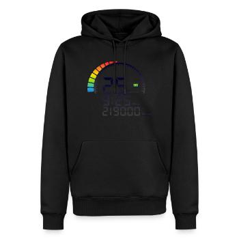25 years years years anniversary counter days speed - Men’s Premium Organic Hoodie - black - Front - Nico (187cm)