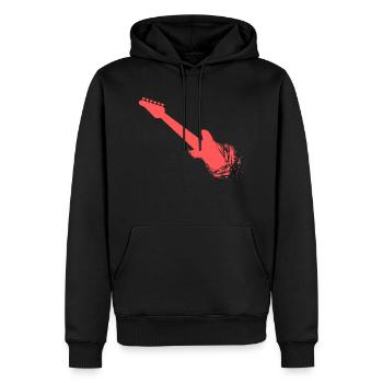 guitare, guitariste, musique, musicien, guitar player - Sweat à capuche Premium bio Homme - noir - Devant - Nico (187cm)