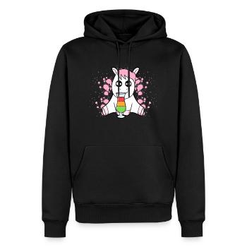 Bébé Licorne - Sweat à capuche Premium bio Homme - noir - Devant - Nico (187cm)