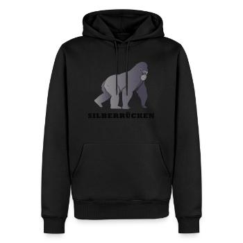 Silberrücken | Gorilla - Männer Premium Bio Hoodie - Schwarz - Vorne - Nico (187cm)