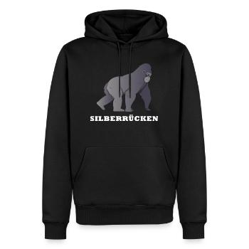 Silberrücken | Gorilla - Männer Premium Bio Hoodie - Schwarz - Vorne - Nico (187cm)