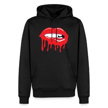 Kussmund - Männer Premium Bio Hoodie - Schwarz - Vorne - Nico (187cm)