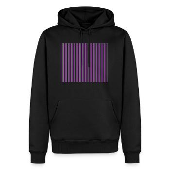 Violett vertikale Streifen Muster Kunst benutzerdefinierte Hoodie - Männer Premium Bio Hoodie - Schwarz - Vorne - Nico (187cm)