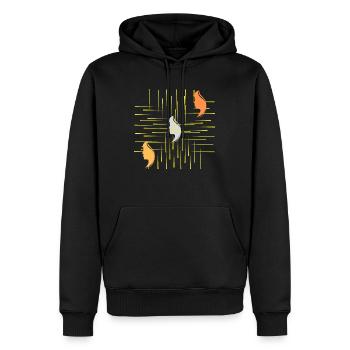 Geschenkidee, Kunst, Freunde, Familie, Grafik, Spaß - Männer Premium Bio Hoodie - Schwarz - Vorne - Nico (187cm)