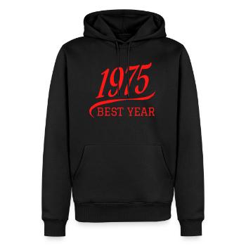 1975 Best Year College and University Sports - Sweat à capuche Premium bio Homme - noir - Devant - Nico (187cm)