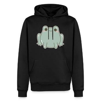 Grenouille - Sweat à capuche Premium bio Homme - noir - Devant - Nico (187cm)