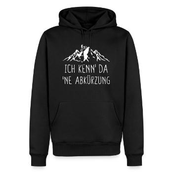 Mountainbike Ich Kenn Da Ne Abkürzung Radfahrer - Männer Premium Bio Hoodie - Schwarz - Vorne - Nico (187cm)