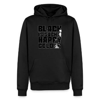 Schwarz ist so eine fröhliche Farbe - Männer Premium Bio Hoodie - Schwarz - Vorne - Nico (187cm)