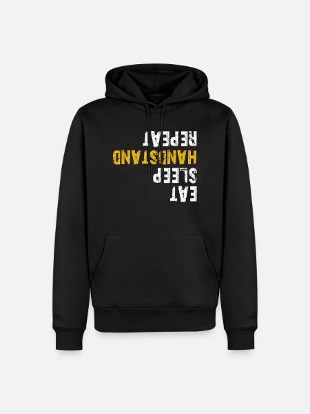eat sleep handstand repeat - Men’s Premium Organic Hoodie - black