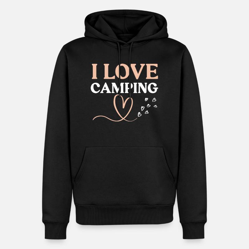 Ich liebe Camping - Männer Premium Bio Hoodie - Schwarz