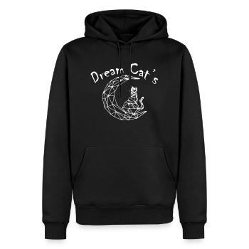 Chat Katze - Sweat à capuche Premium bio Homme - noir - Devant - Nico (187cm)