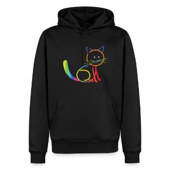 Katze Sara - Männer Premium Bio Hoodie - Schwarz - Vorne - Nico (187cm)