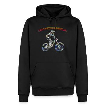 vtt mtb downhill - Sweat à capuche Premium bio Homme - noir - Devant - Nico (187cm)