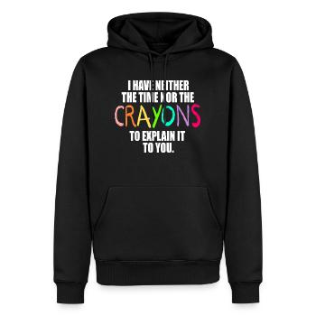 Je n’ai ni le temps ni la citation des crayons - Sweat à capuche Premium bio Homme - noir - Devant - Nico (187cm)
