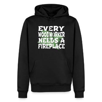 travail forestier forestier marteau-piqueur en bois citation amusante - Sweat à capuche Premium bio Homme - noir - Devant - Nico (187cm)