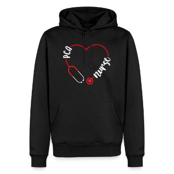 PCA Nurse Stethoscope Patient Care Assistant - Men’s Premium Organic Hoodie - black - Front - Nico (187cm)