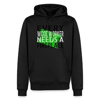 funny woodworking daddesign tree feller geek - Männer Premium Bio Hoodie - Schwarz - Vorne - Nico (187cm)