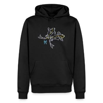 Fische - Männer Premium Bio Hoodie - Schwarz - Vorne - Nico (187cm)