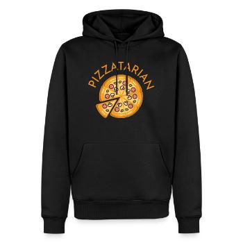 pizzatarian - Sweat à capuche Premium bio Homme - noir - Devant - Nico (187cm)