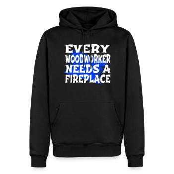 emploi ébéniste syndicat charpentier tshirts papa - Sweat à capuche Premium bio Homme - noir - Devant - Nico (187cm)