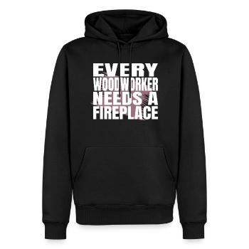 union charpentier amour cutter forestier charpentier scie - Sweat à capuche Premium bio Homme - noir - Devant - Nico (187cm)