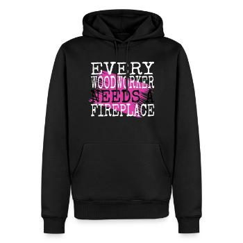papa drôle charpentier cite des outils déclaration dictons - Sweat à capuche Premium bio Homme - noir - Devant - Nico (187cm)