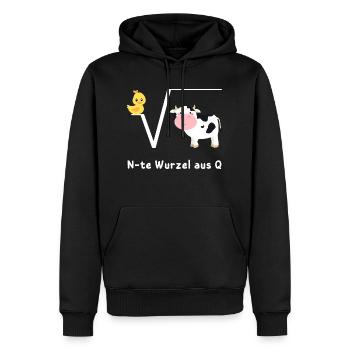Ente Wurzel aus Kuh, N-te Wurzel aus Q, Mathe Witz - Männer Premium Bio Hoodie - Schwarz - Vorne - Nico (187cm)