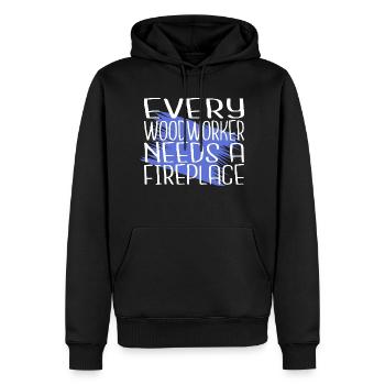 syndicat forestier menuisier ébéniste - Sweat à capuche Premium bio Homme - noir - Devant - Nico (187cm)