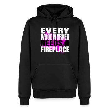 funny woodworking daddesign carpentry - Männer Premium Bio Hoodie - Schwarz - Vorne - Nico (187cm)