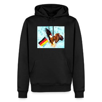 Adler in Weihnachtsstimmung - Männer Premium Bio Hoodie - Schwarz - Vorne - Nico (187cm)
