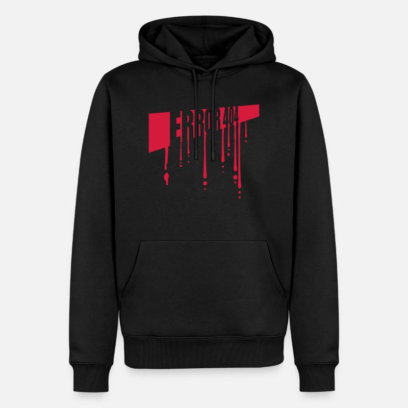 Blut Tropfen Error 404 - Männer Premium Bio Hoodie - Schwarz