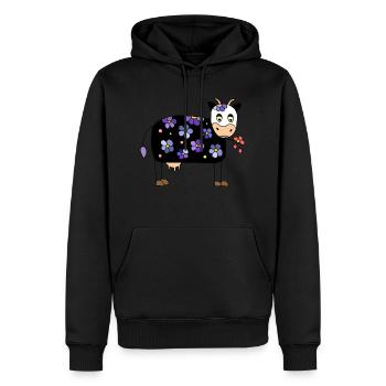 Cow - Men’s Premium Organic Hoodie - black - Front - Nico (187cm)